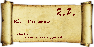 Rácz Piramusz névjegykártya